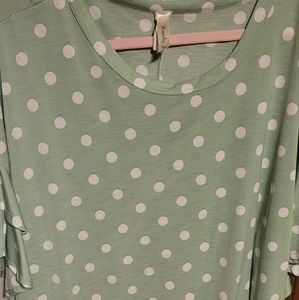 Plus size, polka dot blouse
